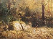 unknow artist, Forest landscape with a deer